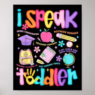 Kléúrige Spreek Toddler Grappige Terug Naar School Poster