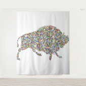 Kleurige stier wandtapijt wandkleed (Voorkant)