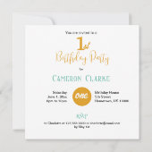 KLEURIGE STIPPEN TAART 1e VERJAARDAG Kaart (Achterkant)