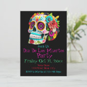 Kleurige Suiker Schedel Dag van de Doden Calaveras Kaart (Staand voorkant)