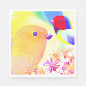 Kleurige Tie-Dye Vogels Servet (Voorkant)