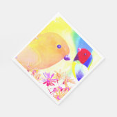 Kleurige Tie-Dye Vogels Servet (Hoek)