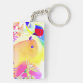Kleurige Tie-Dye Vogels Sleutelhanger (achterkant)