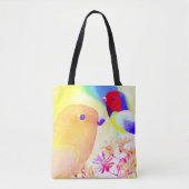 Kleurige Tie-Dye Vogels Tote Bag (Voorkant)