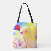 Kleurige Tie-Dye Vogels Tote Bag (Achterkant)