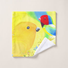 Kleurige Tie-Dye Vogels Washandje