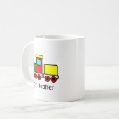 Kleurige Trein Gepersonaliseerd Koffiemok (Voorkant links)