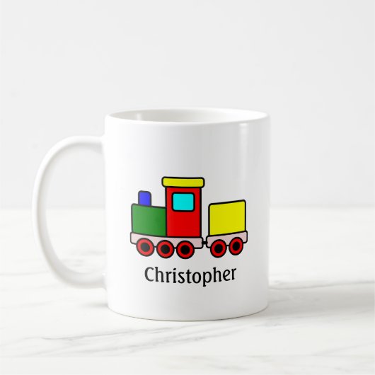 Kleurige Trein Gepersonaliseerd Koffiemok (Links)