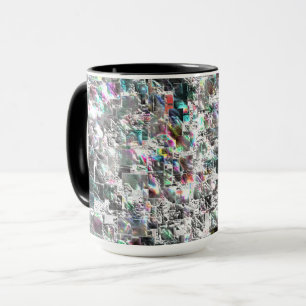 Kleurige uitziende vierkante dvd-uitknipsels, ruwe mok