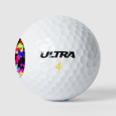 Kleurige verfauto met een kleur golfballen (Logo)
