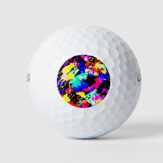 Kleurige verfauto met een kleur golfballen (Voorkant)
