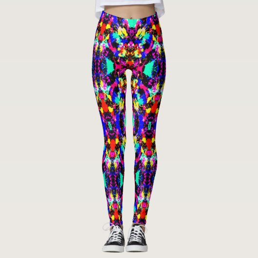 Kleurige verfauto met een kleur leggings (Voorkant)