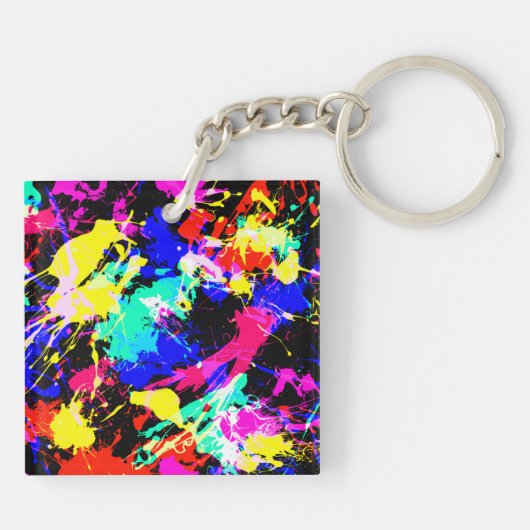 Kleurige verfauto met een kleur sleutelhanger (Achterkant)