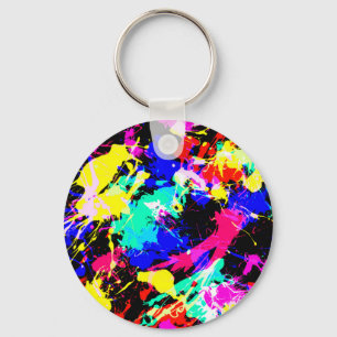 Kleurige verfauto met een kleur sleutelhanger