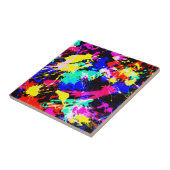 Kleurige verfauto met een kleur tegeltje (Zijkant)