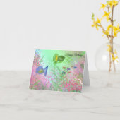 Kleurige vis verjaardagswensen kaart (Gele Bloem)