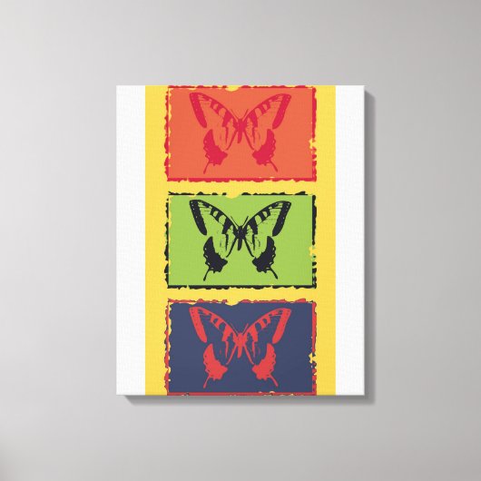 kleurige vlinderboeg art. 2 canvas afdruk (Voorkant)