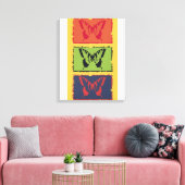 kleurige vlinderboeg art. 2 canvas afdruk (Insitu (Woonkamer))