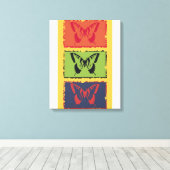 kleurige vlinderboeg art. 2 canvas afdruk (Insitu (Houten vloer))