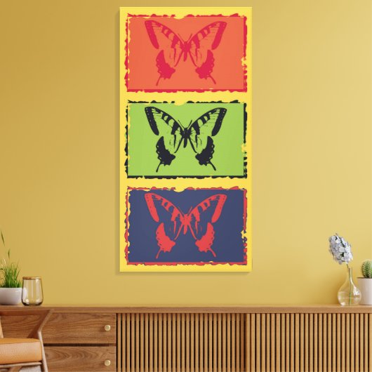 kleurige vlinderboeg art. 2 canvas afdruk (Insitu (Woonkamer))