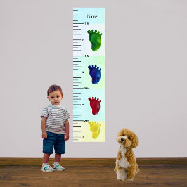 Kleurige Voeten Pastel Groeimeter Voeg Kind Naam T Foto Afdruk