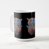Kleurige Vreemde Uil Mok Koffie Thee (Voorkant links)