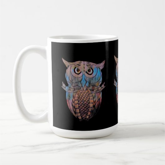 Kleurige Vreemde Uil Mok Koffie Thee (Links)