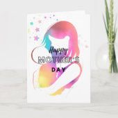 Kleurige vrolijke Moederdag wenskaart Bedankkaart (Voorkant)