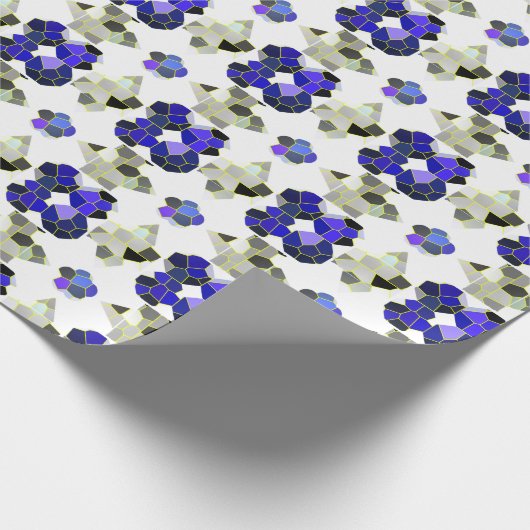 Kleurillustratie Fancy vormen, grijs en blauw Cadeaupapier (Hoek)