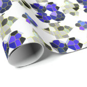 Kleurillustratie Fancy vormen, grijs en blauw Cadeaupapier (Rol Hoek)