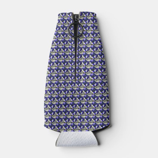 Kleurillustratie Fancy vormen, grijs en blauw Flesjeskoeler (Achterkant)