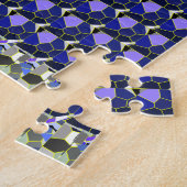 Kleurillustratie Fancy vormen, grijs en blauw Legpuzzel (Zijkant)