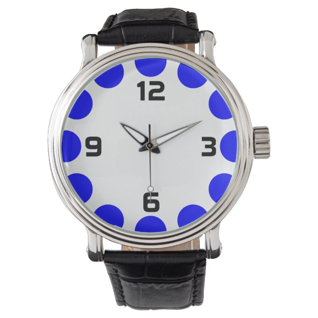 Kleurinstelling - Blauw en wit Horloge (Voorkant)