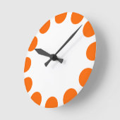 Kleurinstelling - Oranje en wit Ronde Klok (Hoek)