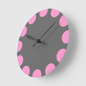 Kleurinstelling - Roze en grijs Ronde Klok (Hoek)
