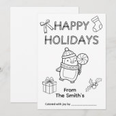 Kleurkaart met Kerst Feestdagenkaart (Voorkant / Achterkant)