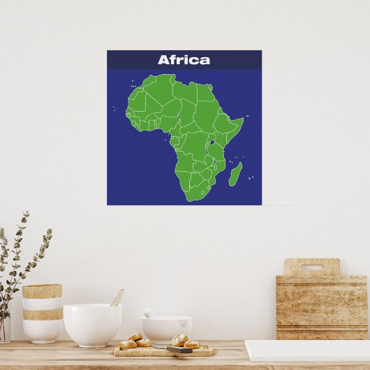 Kleurkaart van Afrika Poster (Keuken)