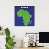 Kleurkaart van Afrika Poster (Thuiskantoor)