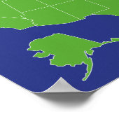 Kleurkaart van de Verenigde Staten Poster (Hoek)