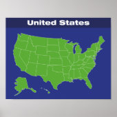 Kleurkaart van de Verenigde Staten Poster (Voorkant)