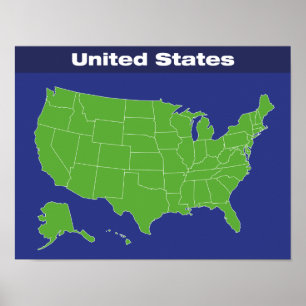 Kleurkaart van de Verenigde Staten Poster
