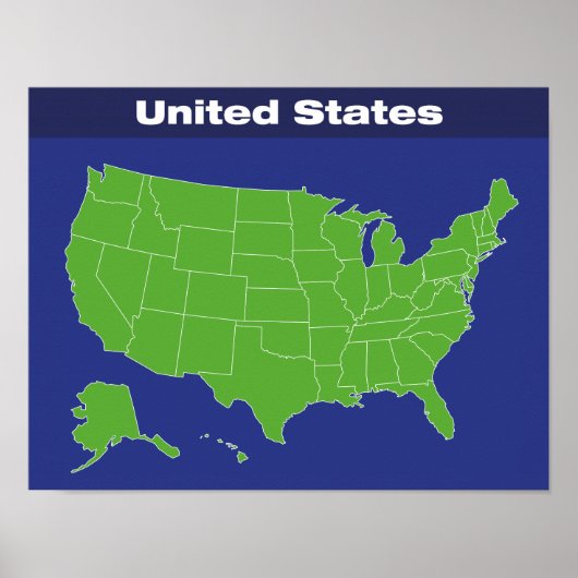 Kleurkaart van de Verenigde Staten Poster (Voorkant)