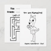 Kleurkaart van flamingo voor Valentijnsdag in de k Bedankkaart (Voorkant / Achterkant)