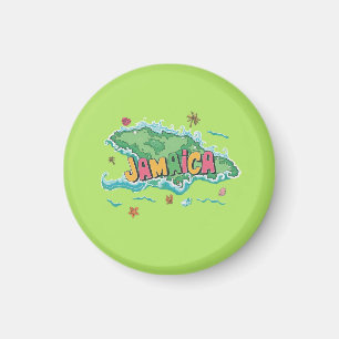 Kleurkaart van Jamaicaans eiland Magneet