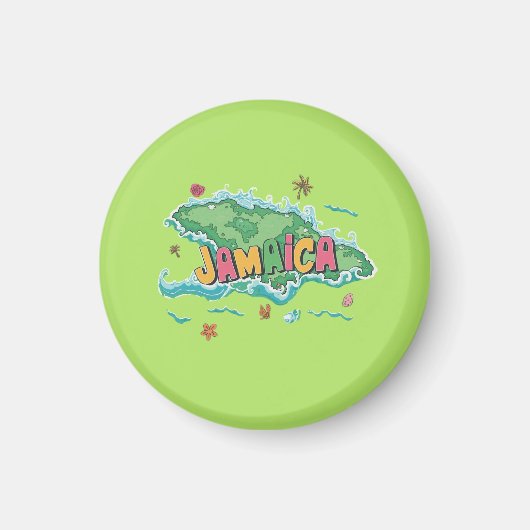 Kleurkaart van Jamaicaans eiland Magneet (Voorkant)