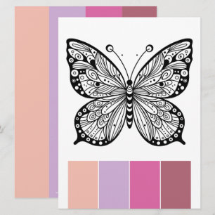 Kleurkaarten voor Kunsttherapie Vlinder Kaart