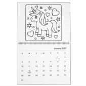 Kleurkalender van eenhoorn en prinses kalender (Jan 2027)