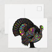 Kleurkalkoen Kerstkaart  Feestdagenkaart (Voorkant / Achterkant)