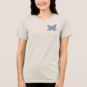 Kleurkanker Bewustzijn Vlinder Tri-Blend Shirt