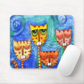 Kleurkatten - Mousepad Muismat (Met muis)
